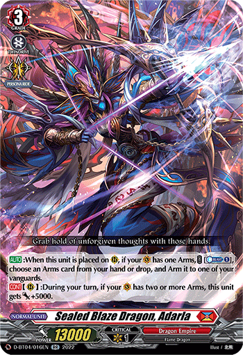 Sealed Blaze Dragon, Adarla