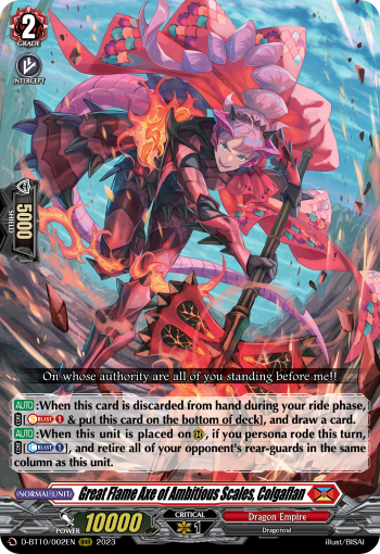 Great Flame Axe of Ambitious Scales, Colgaflan