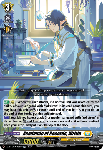 Academic of Records, Writin (RR)