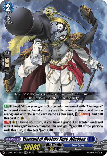Viscount of Mystery Time, Allocaes (RR)