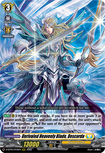 Unrivaled Heavenly Blade, Descorda