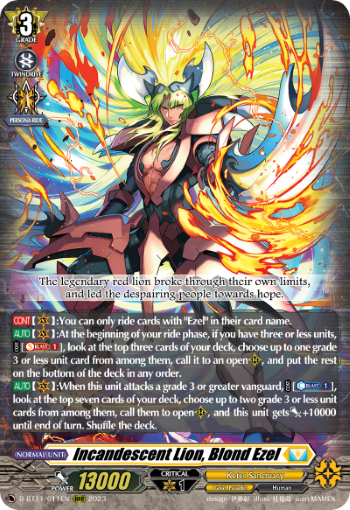 Incandescent Lion, Blond Ezel