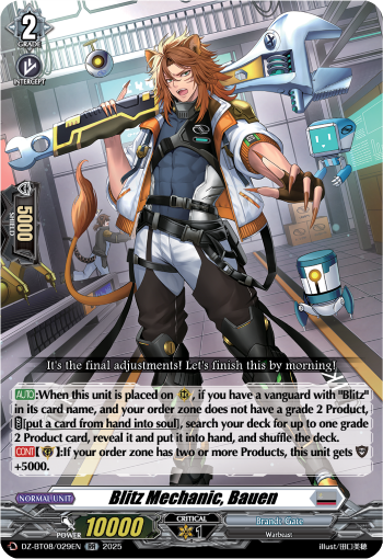 Blitz Mechanic, Bauen (RR)
