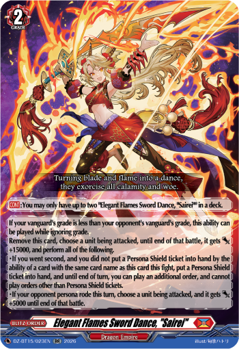 Elegant Flames Sword Dance, "Sairei" (RR)