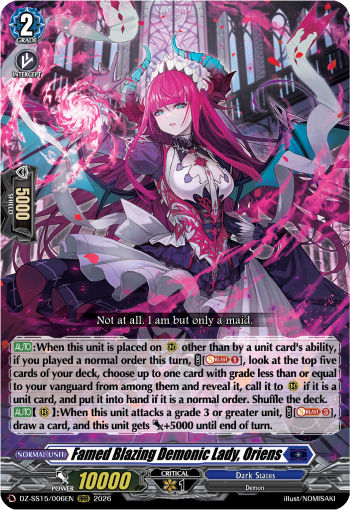 Famed Blazing Demonic Lady, Oriens (RRR)